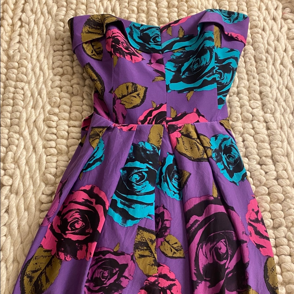 SOLD Betsey Johnson Collection Silk Rose Party Dress • Size 4 - Picture 5 of 7